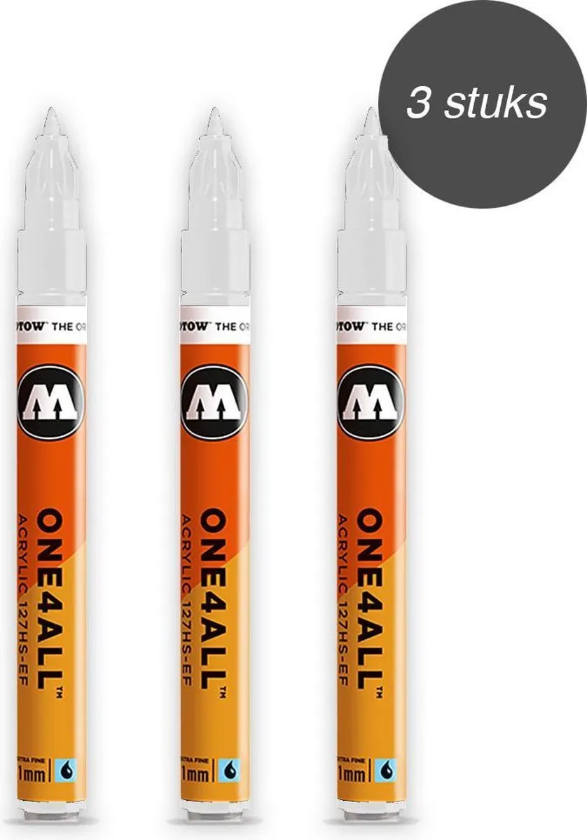 Molotow One4All 127HS-EF Verfstiften - 3 Stuks Wit