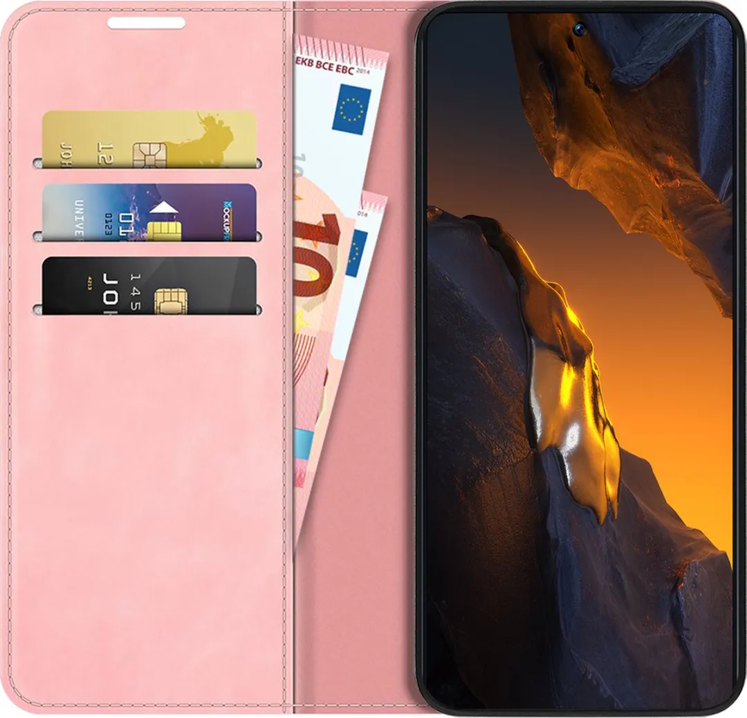 Just in Case Xiaomi Poco F5 Magnetic Wallet Case - Roze