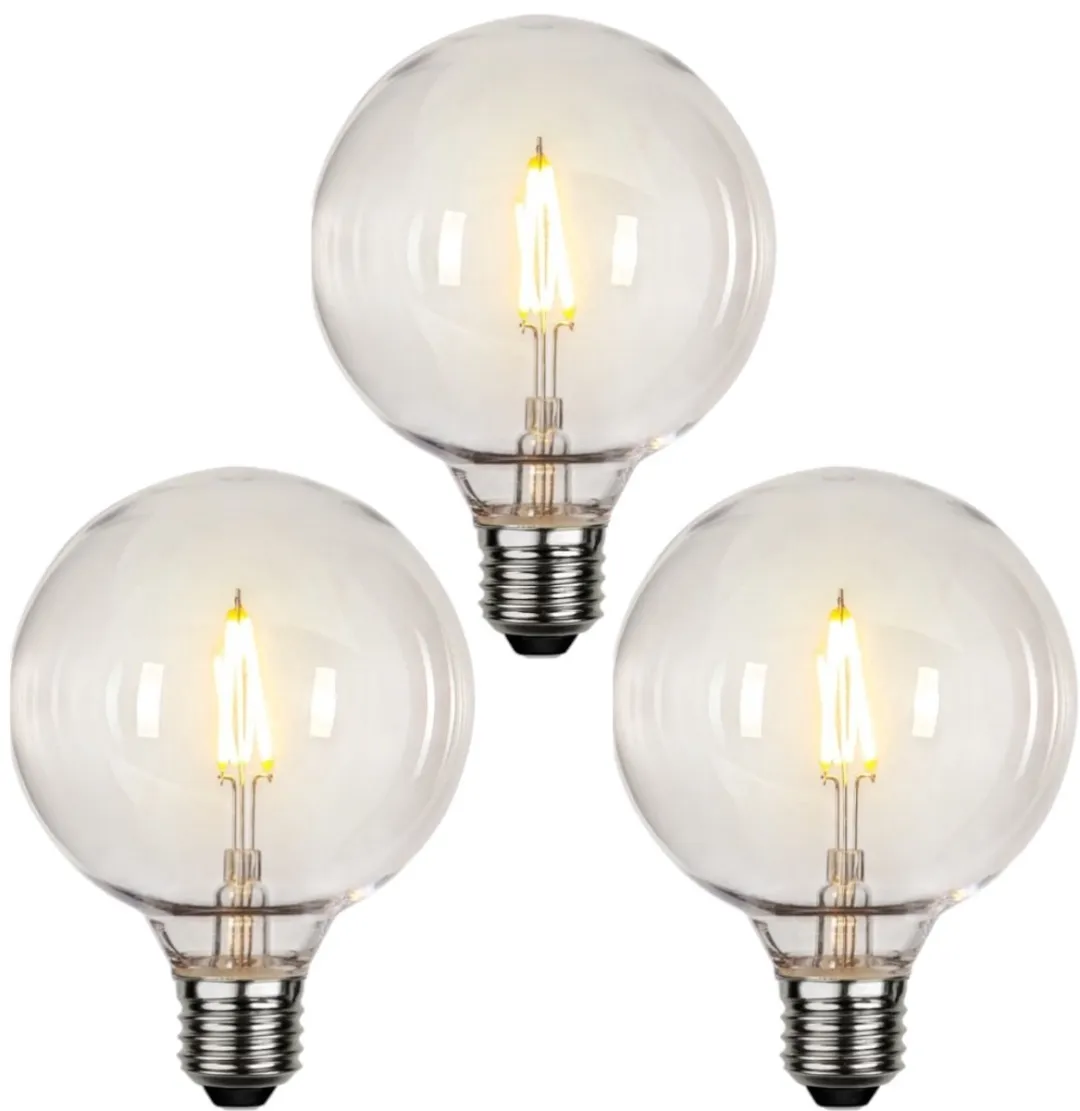 Star Trading Prikkabel G95 Bol E27 1W Super Warm Wit - 3 Stuks
