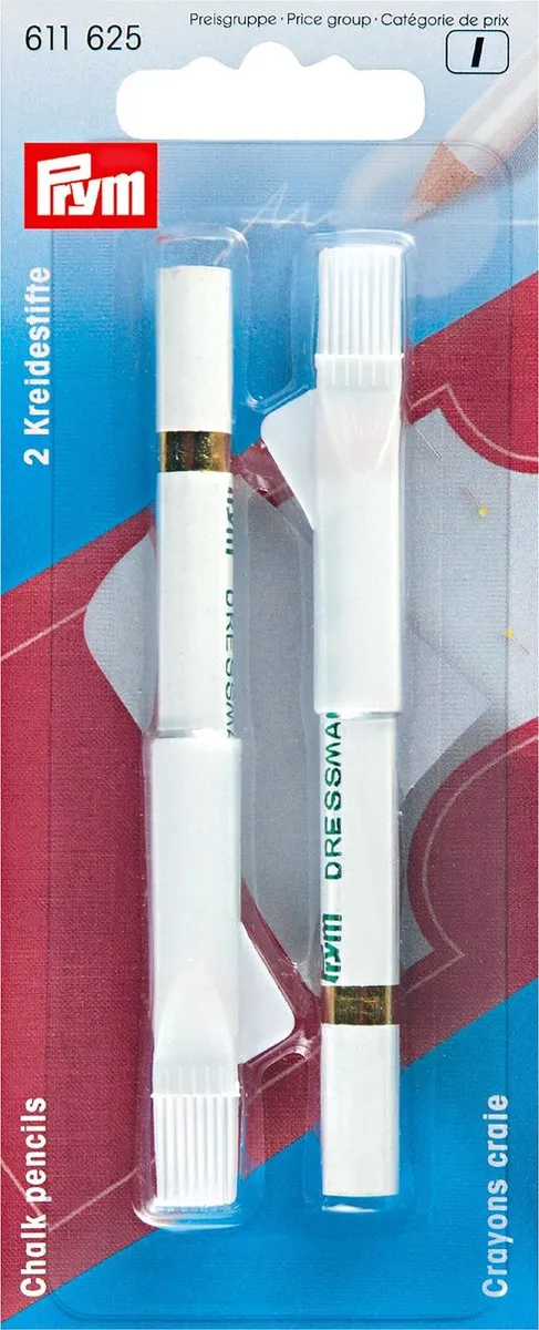 Prym Krijtpotlood met borsteltje Wit