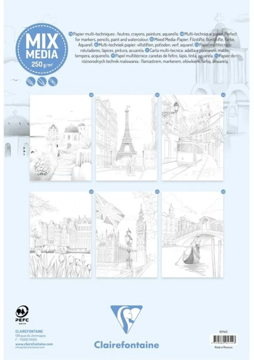Clairefontaine Odelia 2 Cities Kleurboek - Blauw - afbeelding 6 van 6