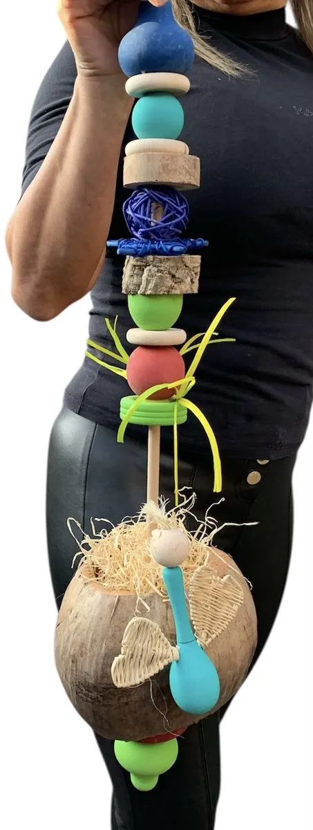 Home en dier -Vogel speelgoed - Papegaaien speelgoed - Coco Stick van Home en dier