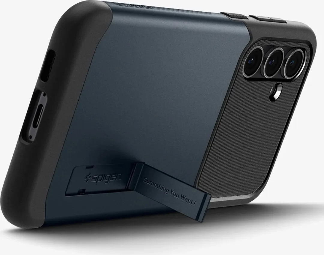 Spigen Slim Armor Hoesje ACS06378 - Samsung Galaxy S23 FE - 2 Pasjes - Zwart/Grijs