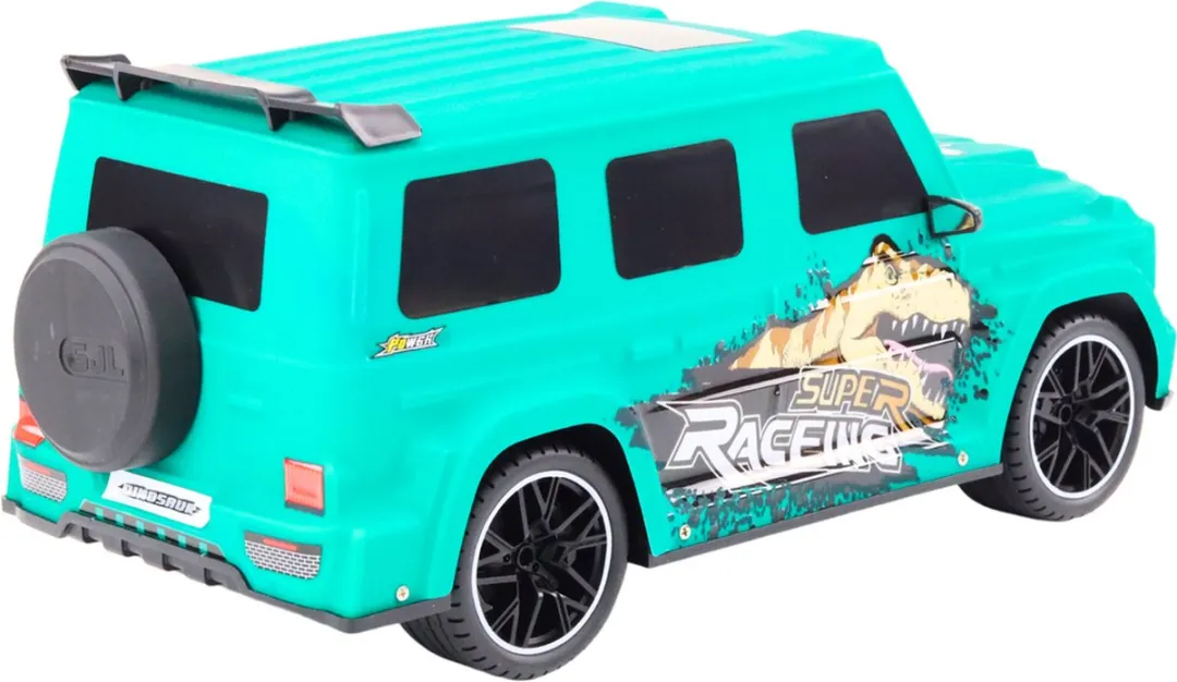 Lean Toys Bestuurbare Dino Auto 40x18x16cm - 6V AA - Groen