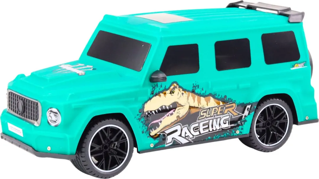 Lean Toys Bestuurbare Dino Auto 40x18x16cm - 6V AA - Groen