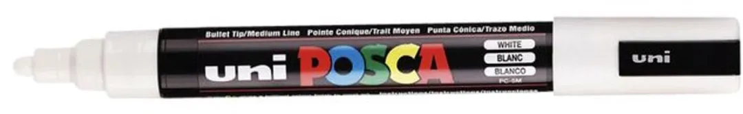 Posca PC-5M Medium Tip Verfstiften - Wit - 6 Stuks
