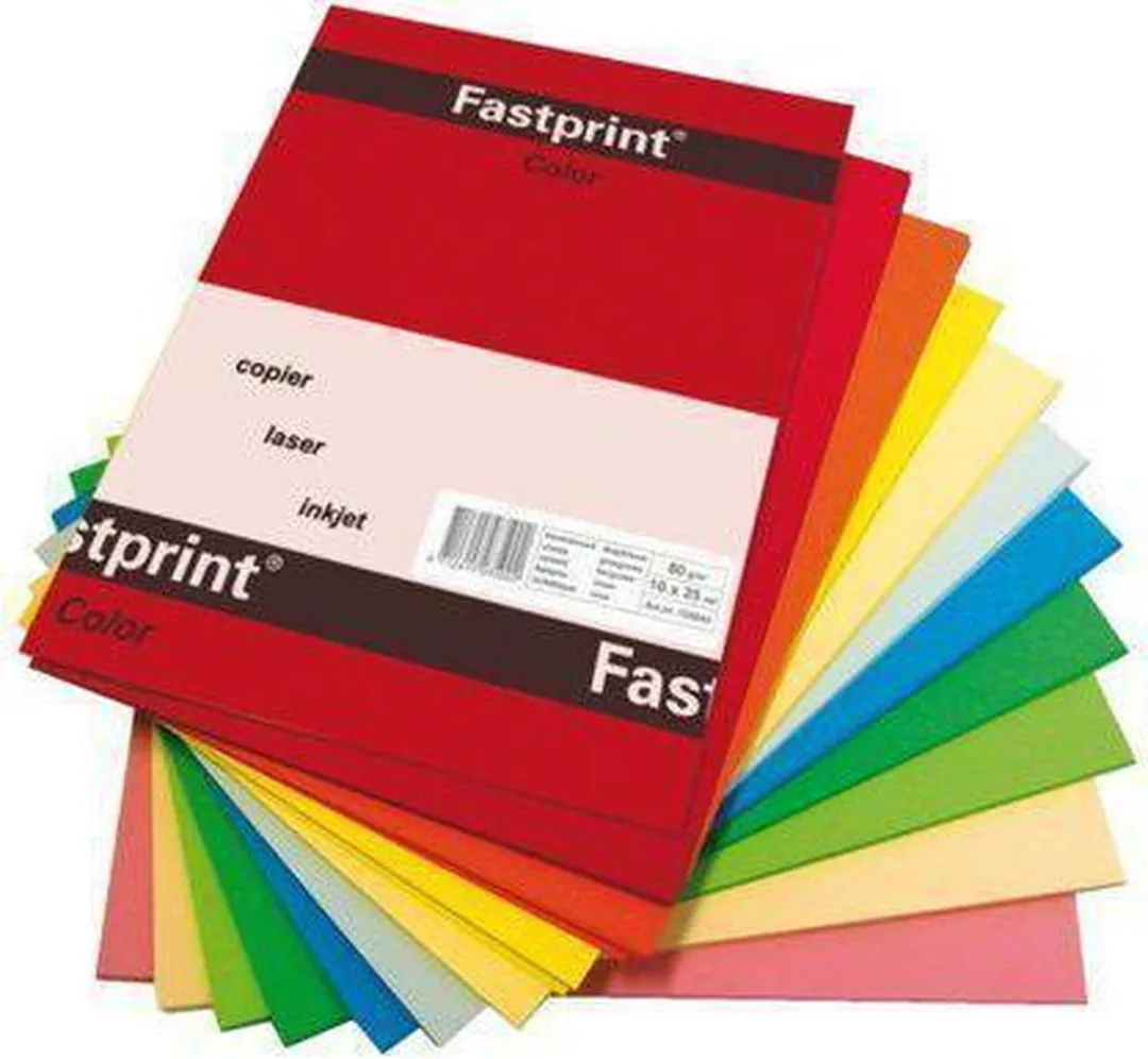 Quantore Fastprint Kopieerpapier A4 80gr - 250 Vel - 10 Kleuren Assorti