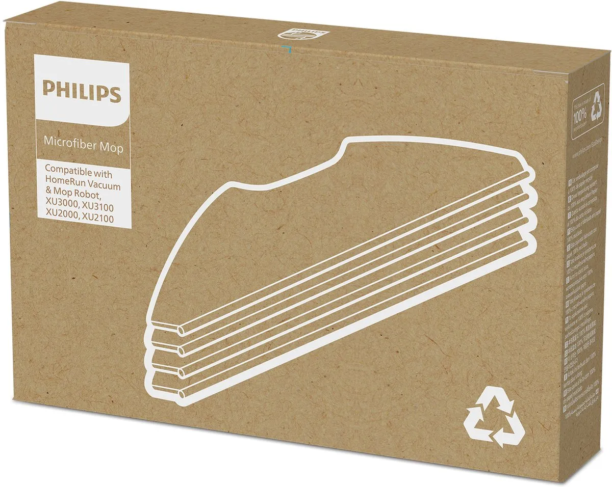 Philips HomeRun XV1430/00 Dweilpads - 4 Stuks Wit