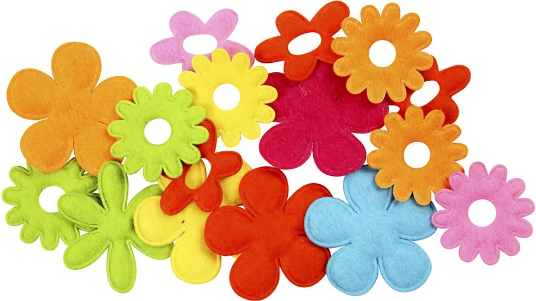 Creativ Company Bloemen van Vilt - 135 Stuks Multicolor