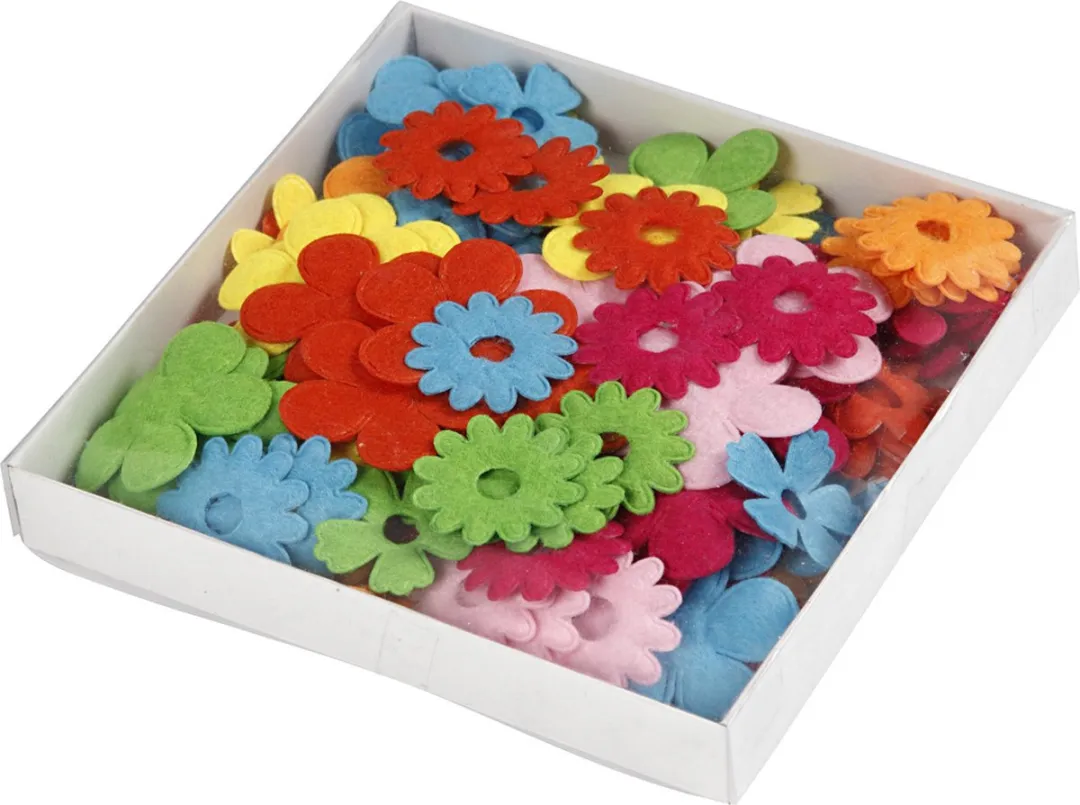 Creativ Company Bloemen van Vilt - 135 Stuks Multicolor