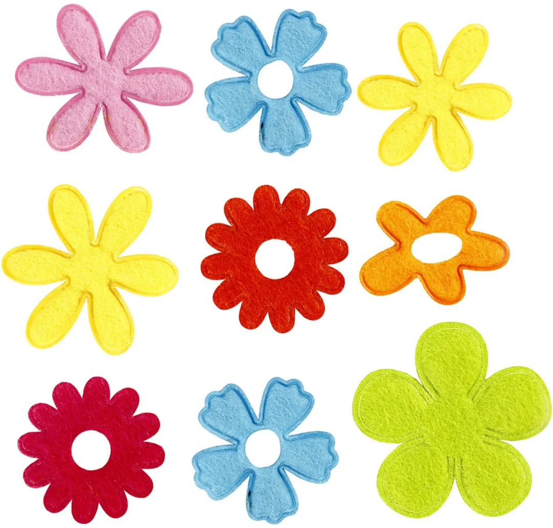 Creativ Company Bloemen van Vilt - 135 Stuks Multicolor