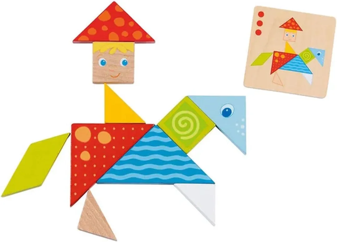 Goki Tangram Puzzel Multicolor - 1 Stuk - afbeelding 6 van 6