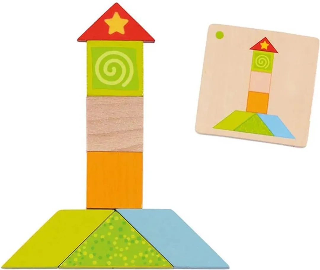 Goki Tangram Puzzel Multicolor - 1 Stuk - afbeelding 5 van 6