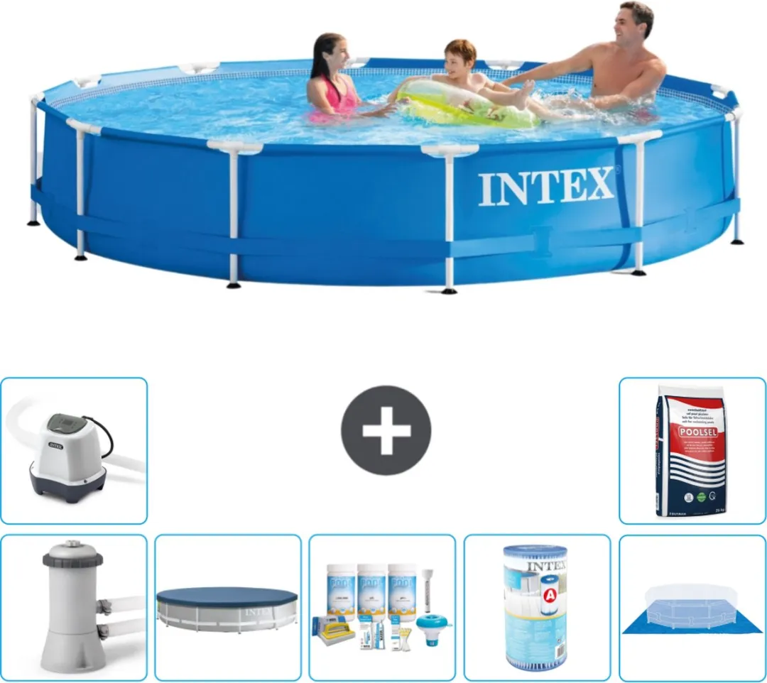 Intex 28212GN-Blauw Rond Frame Zwembad 366x76cm