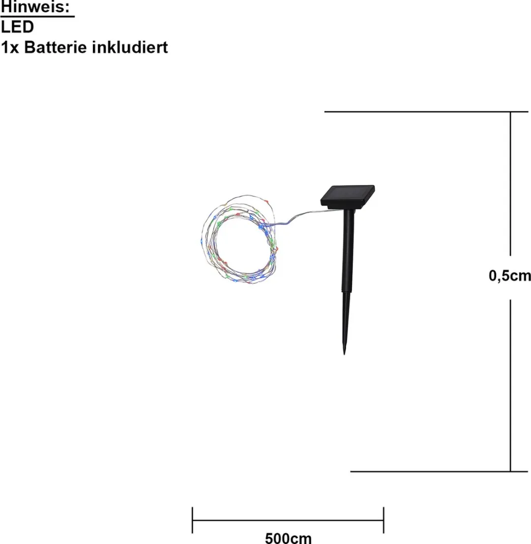 Star Trading Solar Lichtketting Dew Drop 5m - 50 RGB LED