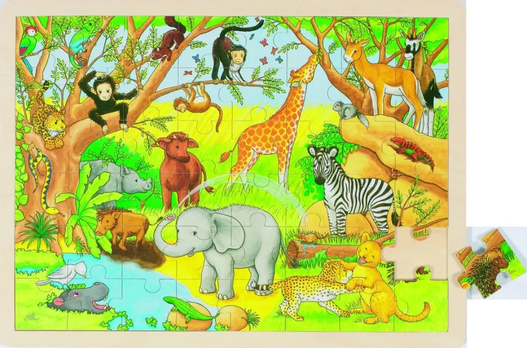 Goki Africa Puzzle 48 Stuks - Multi Kleuren