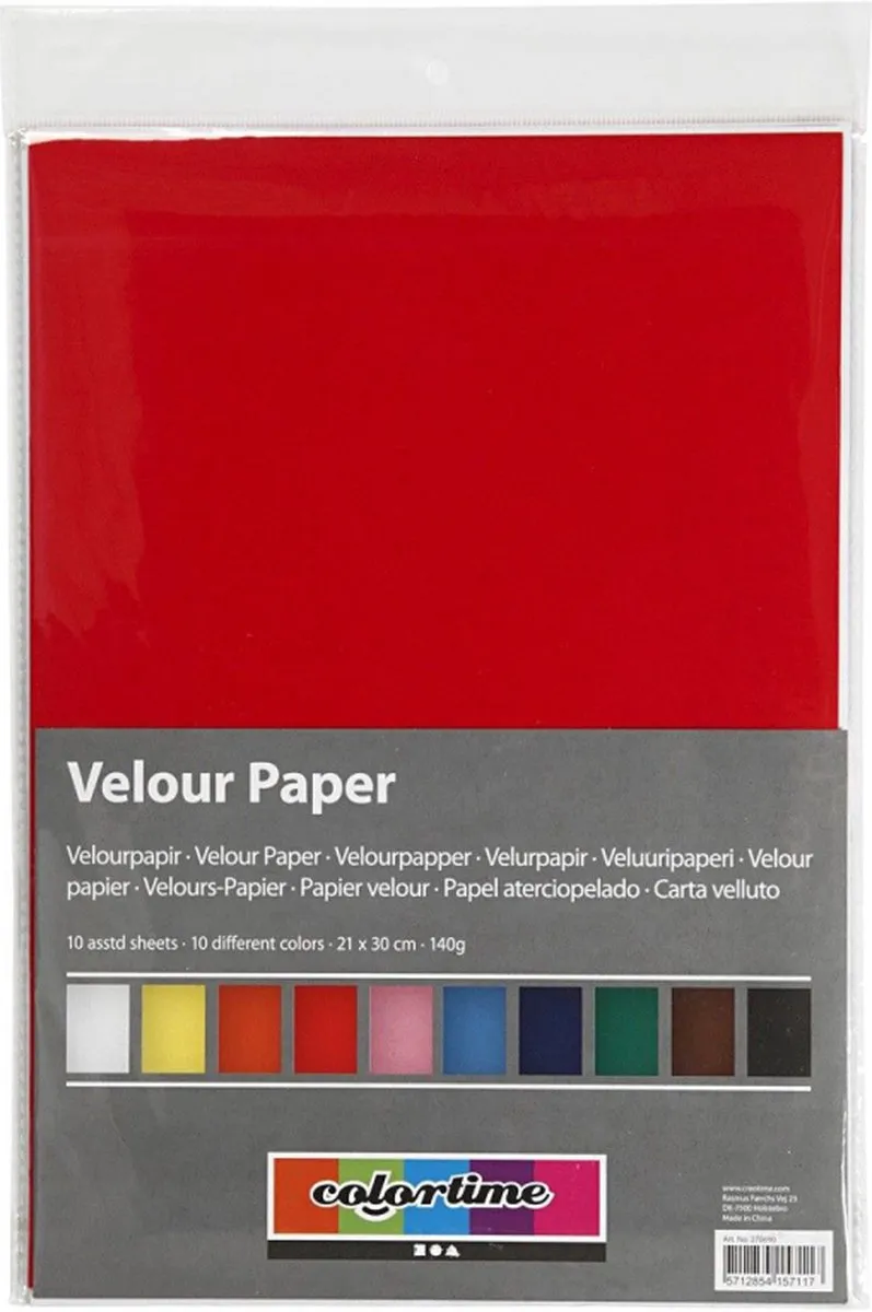 Creativ Company Velour Papier A4 - 140 gram - 10 Stuks
