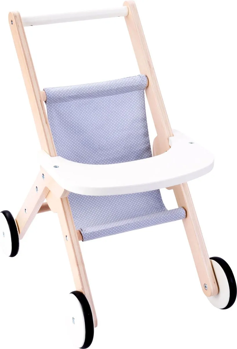 Angel Toys Poppenwandelwagen 604090 - Grijs/Blauw