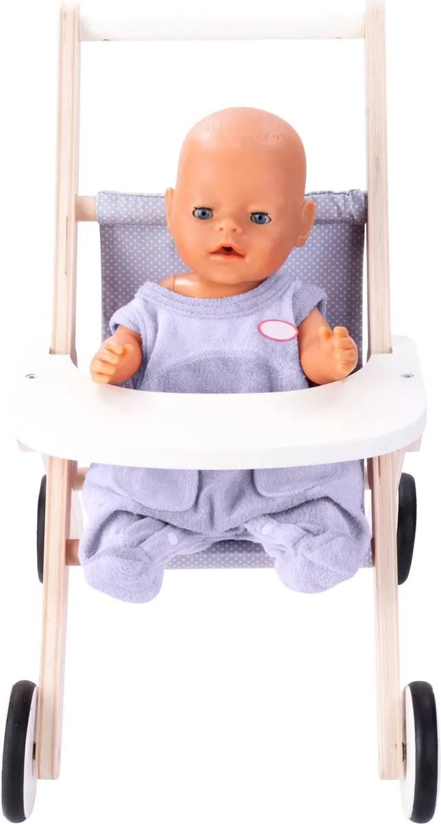 Angel Toys Poppenwandelwagen 604090 - Grijs/Blauw