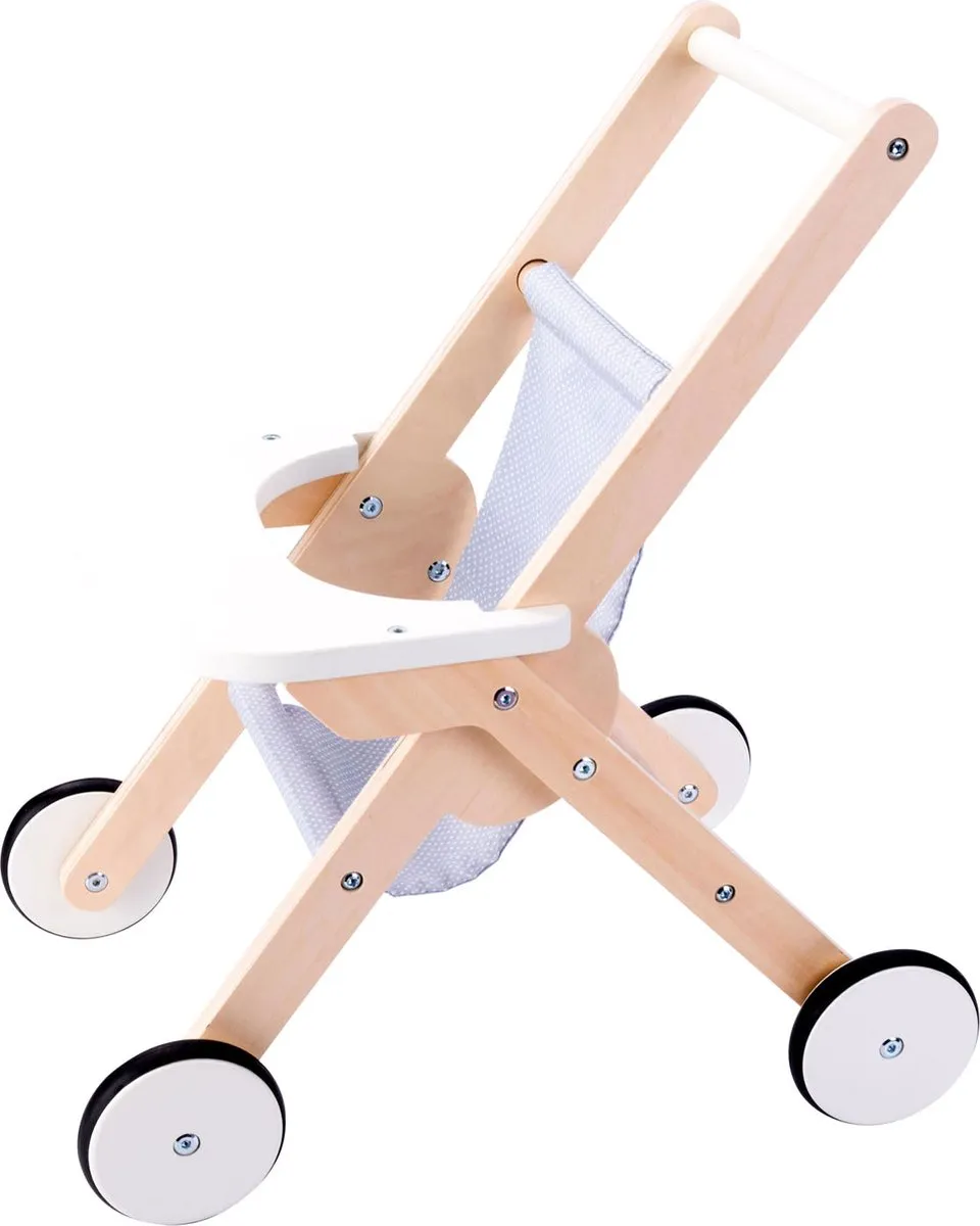 Angel Toys Poppenwandelwagen 604090 - Grijs/Blauw