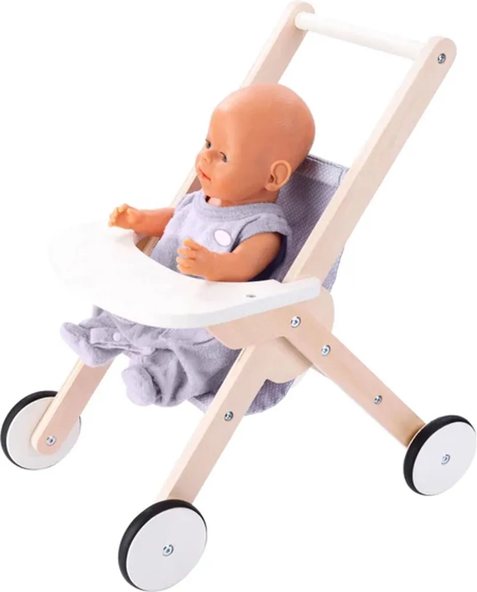 Angel Toys Poppenwandelwagen 604090 - Grijs/Blauw