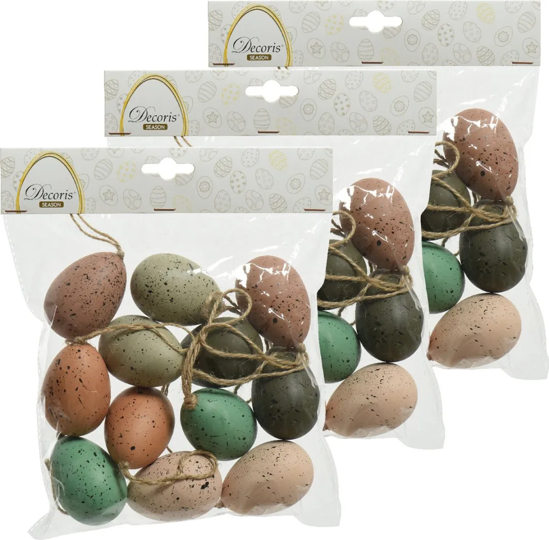Decoris Hangende Paaseieren Kunststof - 36 Stuks - 6 cm - Groen
