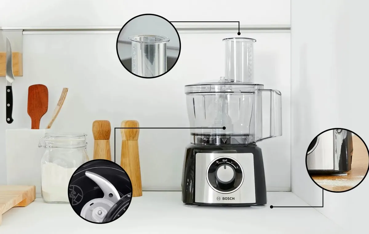 Bosch MCM3PM386 MultiTalent 3 Foodprocessor 900W - Zwart/RVS