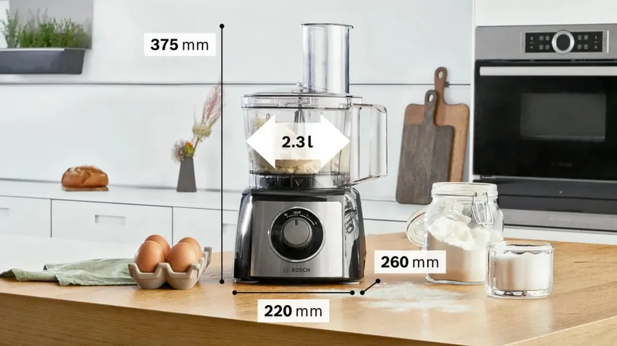Bosch MCM3PM386 MultiTalent 3 Foodprocessor 900W - Zwart/RVS