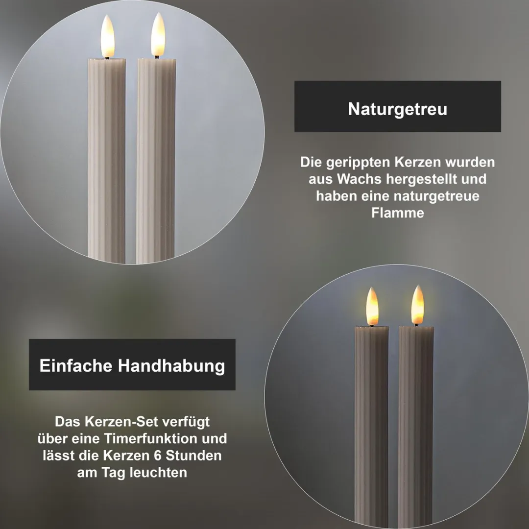Star Trading LED Kaars Flame Stripe - 2 Stuks - Bruin - afbeelding 6 van 6