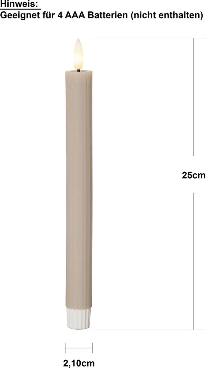 Star Trading LED Kaars Flame Stripe - 2 Stuks - Bruin