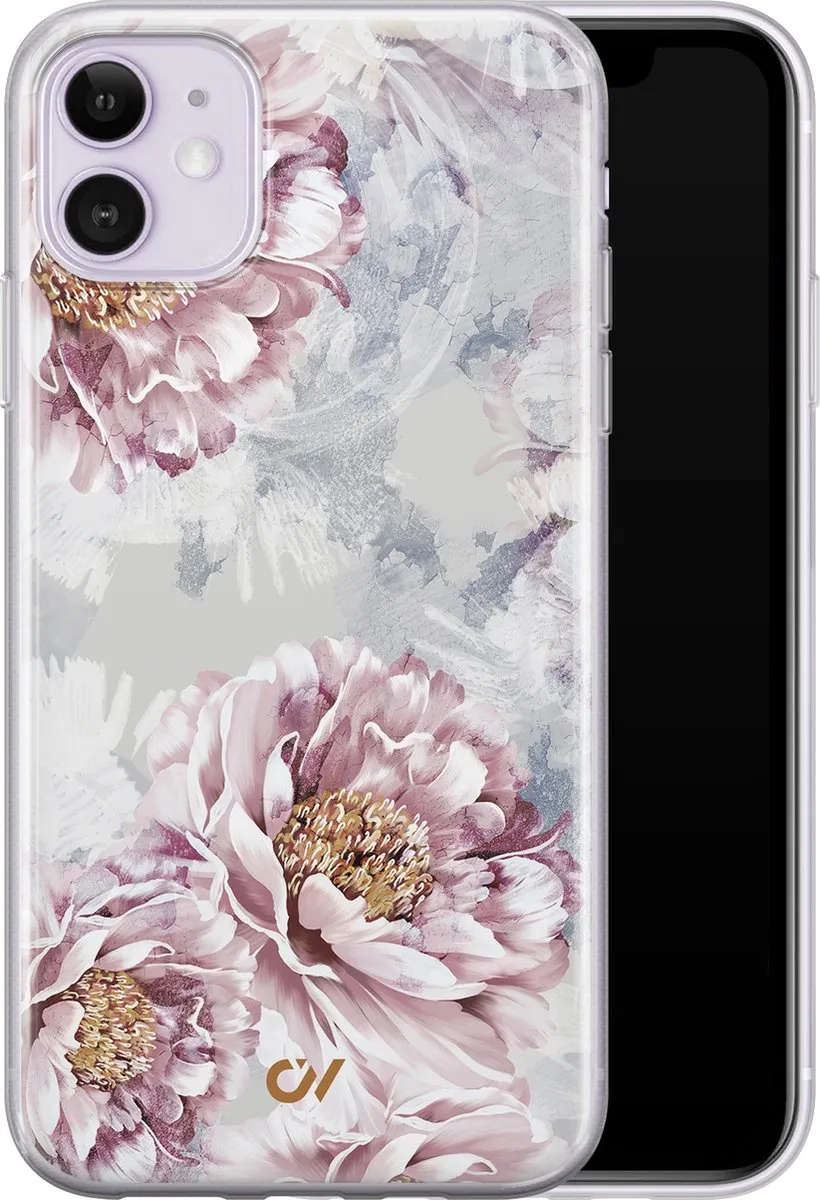 Casevibes iPhone 11 Hoesje Floral Print - Beige