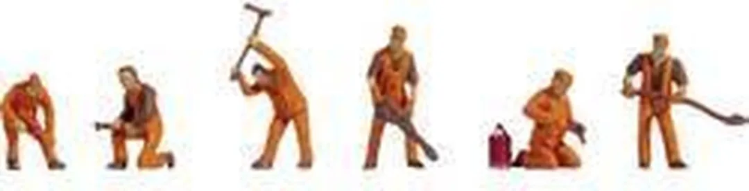 NOCH 18012 Spoorwerkers Figuur H0 - Geverfd - Oranje/Bruin