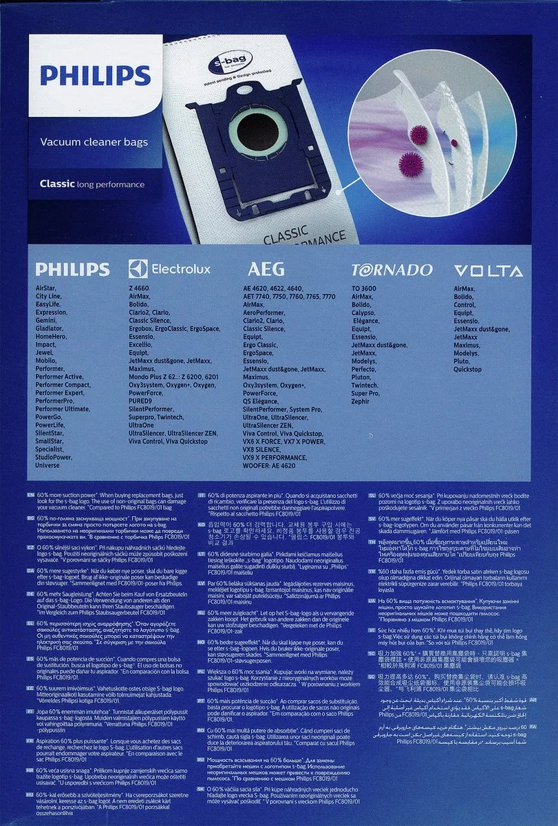 Philips S-bag FC8021/03 Stofzuigerzakken - 4 Stuks - afbeelding 6 van 6