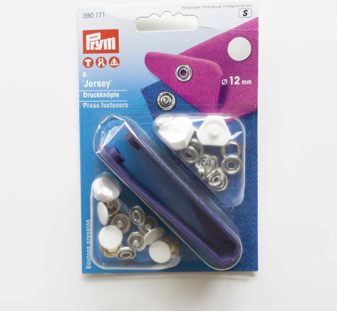 Prym Jersey Naaivrijdrukknoop 12mm - 6 Stuks Wit