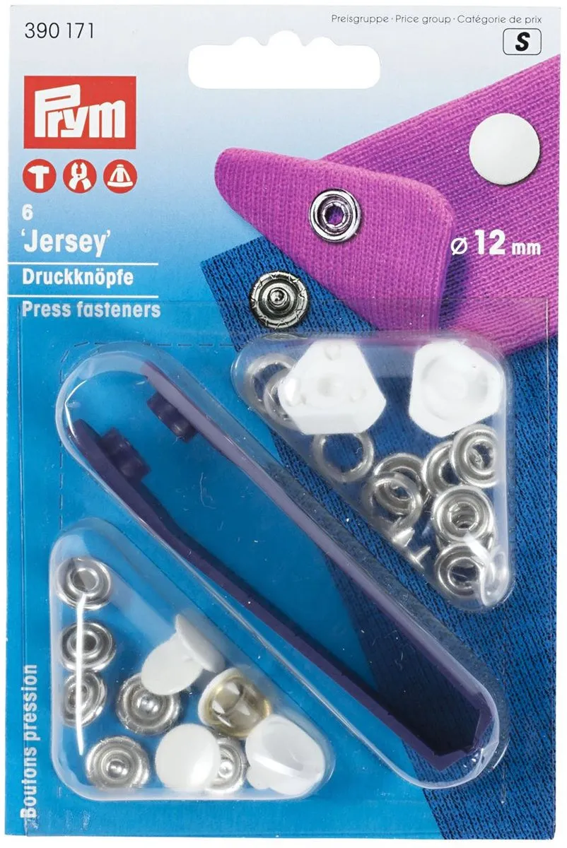 Prym Jersey Naaivrijdrukknoop 12mm - 6 Stuks Wit