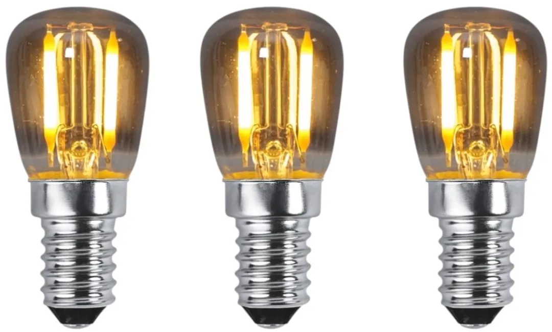 Star Trading Mini Lampje E14 1W Rookglas - 3 Stuks