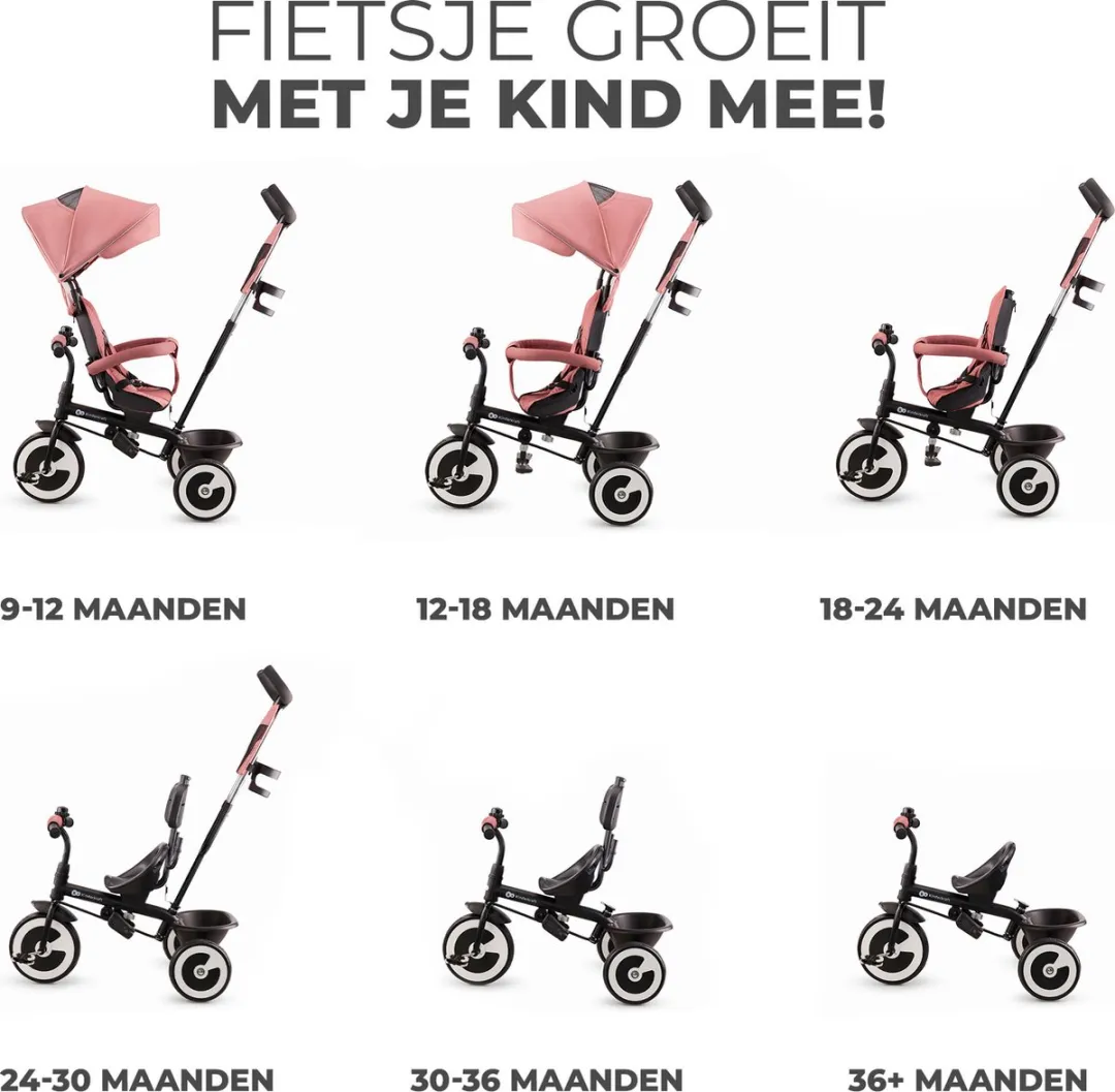 KinderKraft Aston Driewieler - Roze - afbeelding 6 van 6
