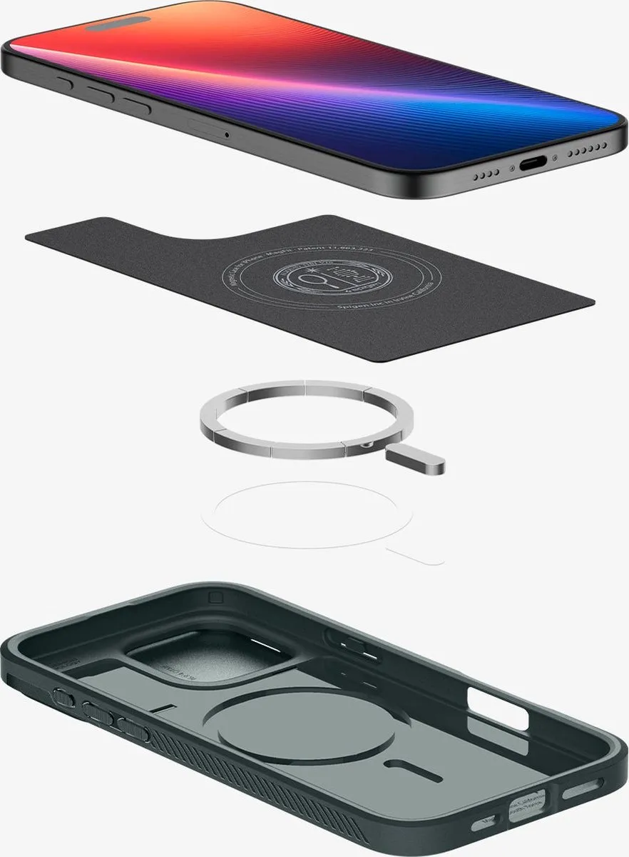 Spigen Optik Armor MagFit ACS08150 Hoesje - iPhone 16 Pro - Groen