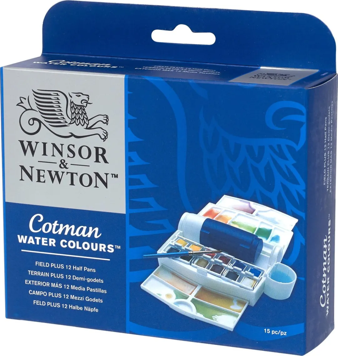 Winsor & Newton Cotman Field Plus Aquarelset 12 Kleuren