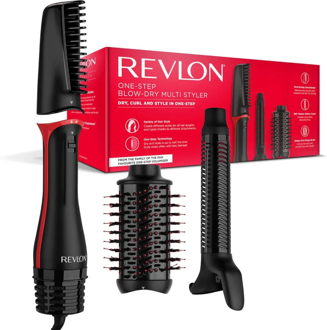 Revlon RVDR5333E One Step Blow Dry Multi Styler - 1100W - 3 Opzetborstels - Zwart