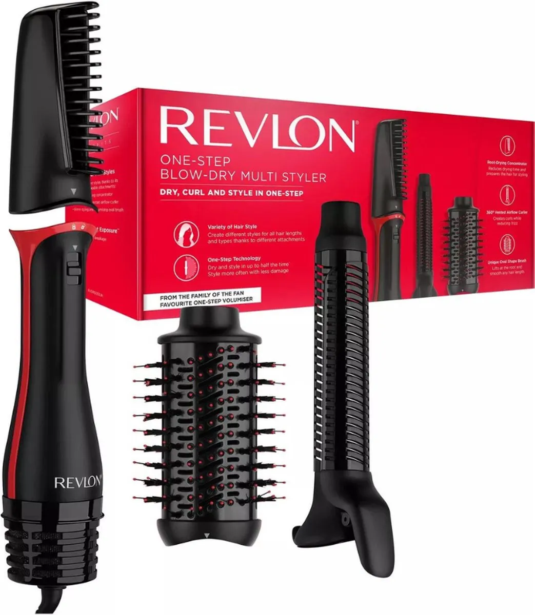 Revlon RVDR5333E One Step Blow Dry Multi Styler - 1100W - 3 Opzetborstels - Zwart