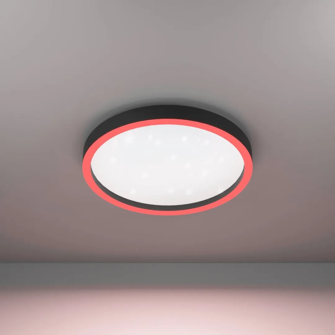 EGLO connect.z Montemorelos-Z Plafondlamp - Ø42cm - Zwart/Wit - RGB & Wit - Zigbee