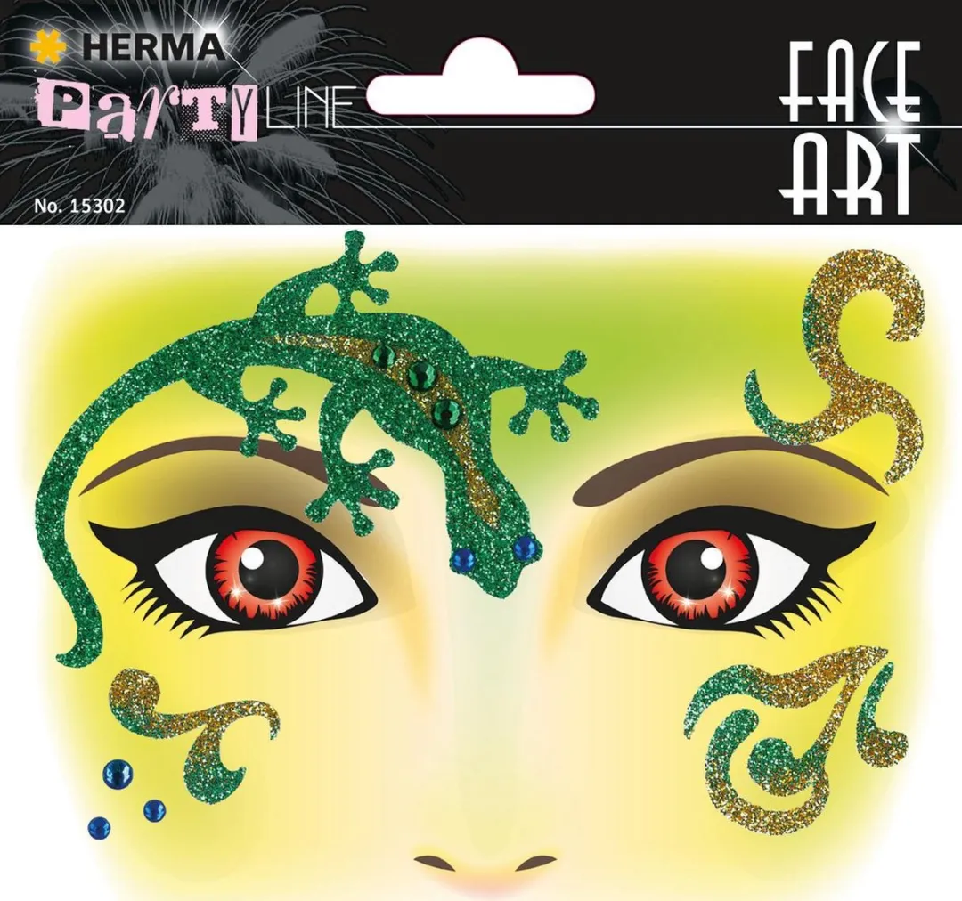 Herma Face Art Glitter Sticker Gecko - Multi