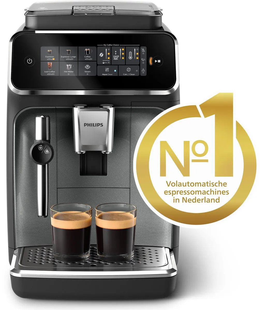 Philips 3300 Serie EP3329/70 Volautomatische Espressomachine - 6 Programma's - Zwart & Zilver