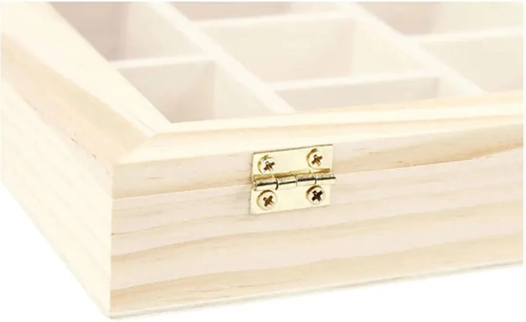 Creativ Company Houten Doos met Glazen Deksel 15,5x20,5x3,5cm