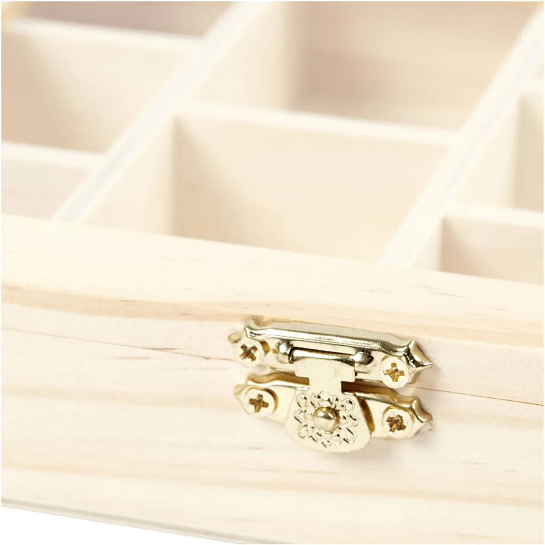 Creativ Company Houten Doos met Glazen Deksel 15,5x20,5x3,5cm