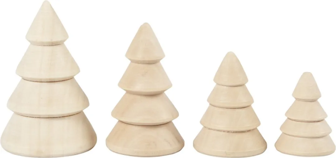 Creativ Company Kerstbomen van Hout - Multicolor
