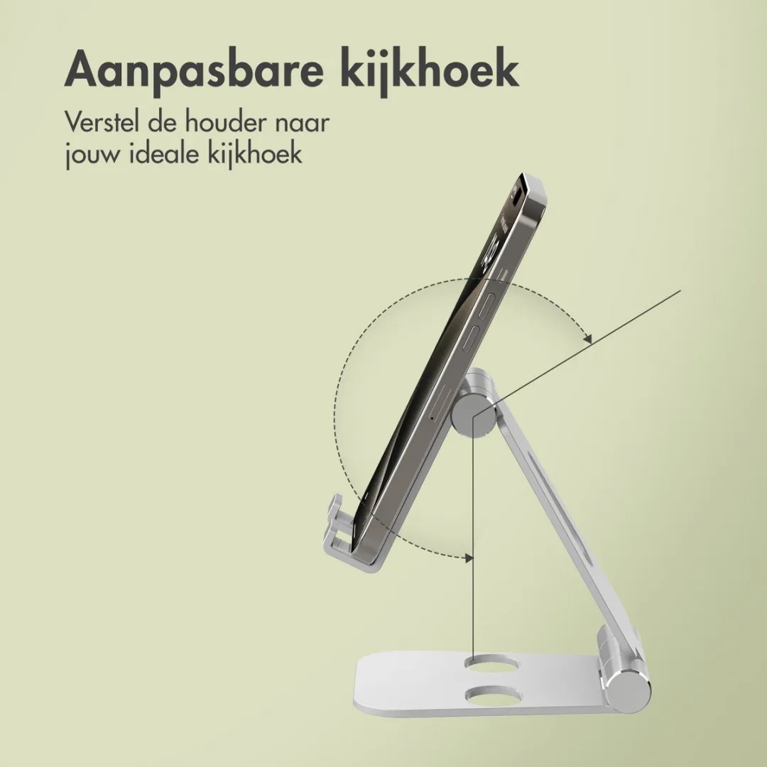 Imoshion SH00077247 Telefoon/Tablet Houder - Opvouwbaar Aluminium - 12.9 Inch - Zilver