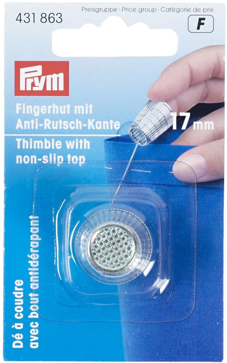Prym Vingerhoed Zinkdruk Verchroomd 17,0mm - Zilverkleurig
