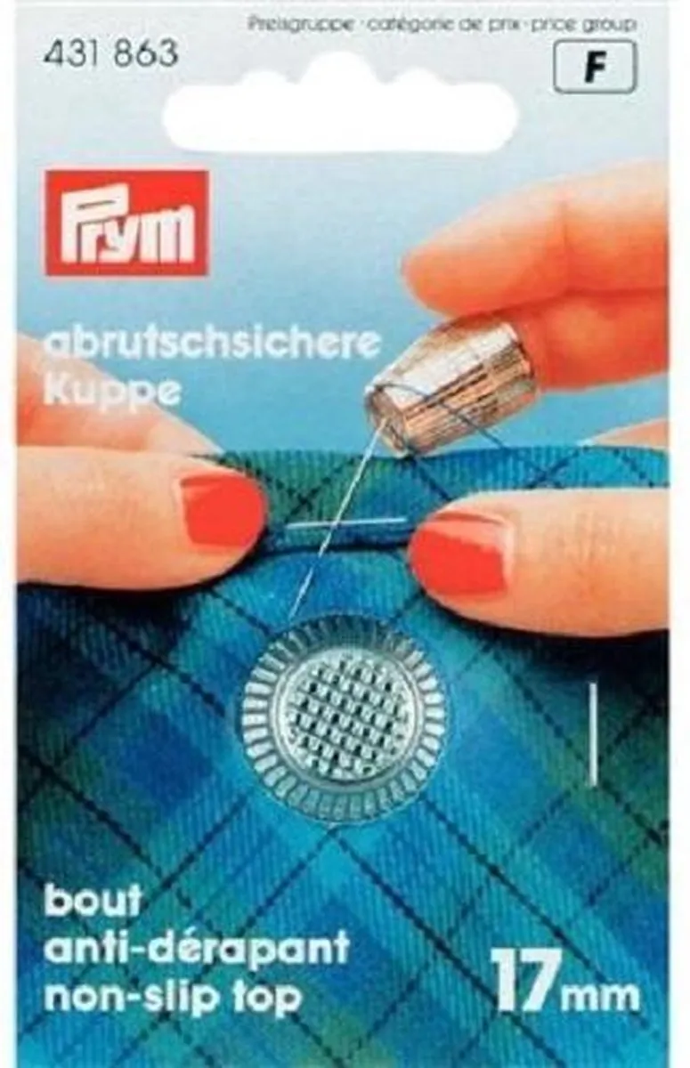 Prym Vingerhoed Zinkdruk Verchroomd 17,0mm - Zilverkleurig